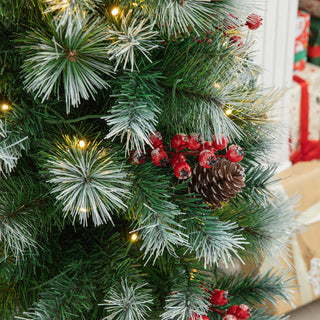 Pre-Lit Pine Artificial Christmas Tree, 4', Pinecones/Berries