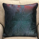 Plutus Bleu Velour Blue, Green, Red Luxury Throw Pillow, 20"x20"