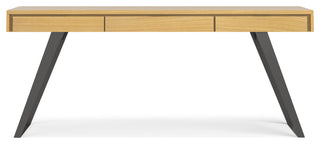 Lowry Solid Acacia Wood Large Desk, Oak