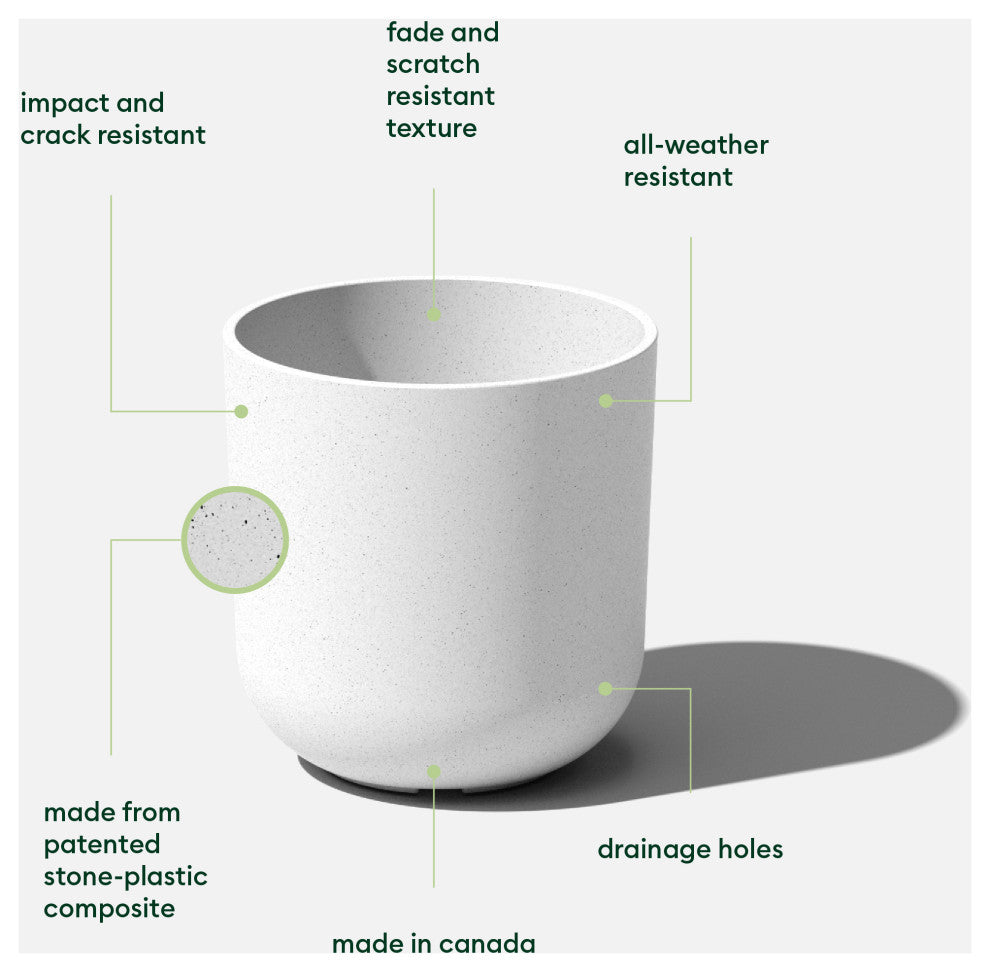 Pure Series Kona Planter, White, 10", 2 Pack