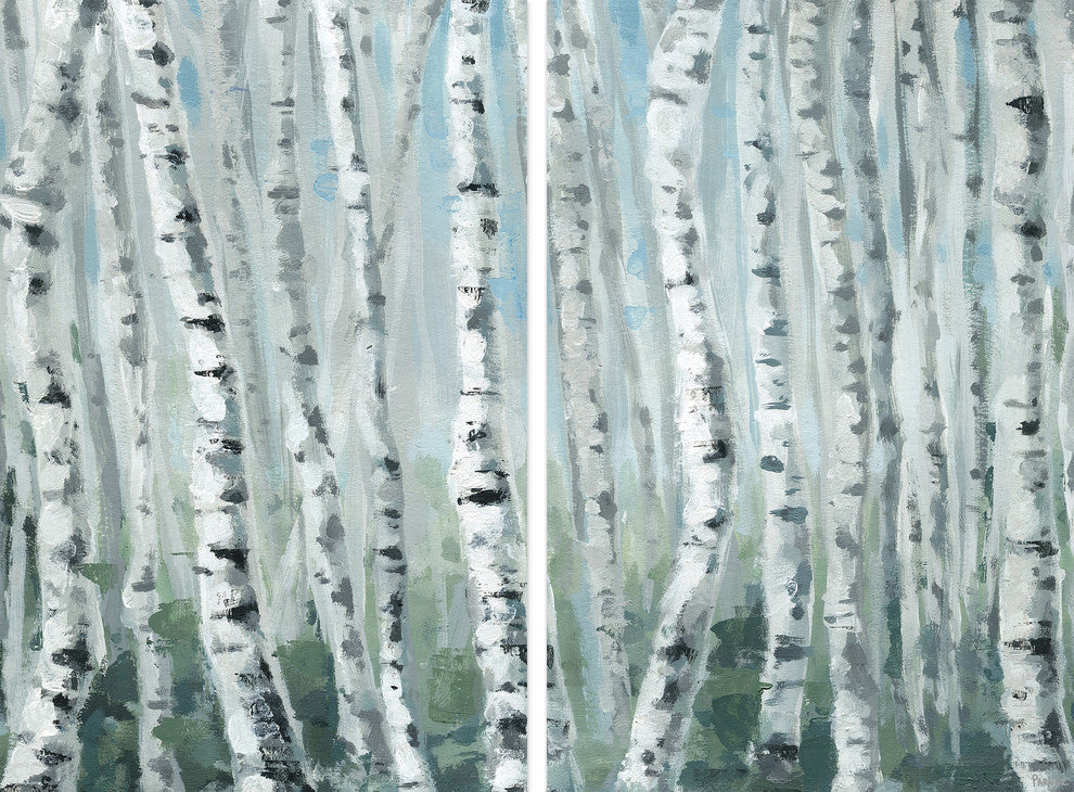 Skinny Tree Trunks III Diptych, 40"x30"
