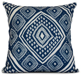 20x20", Geometric, Diamond Jill Outdoor Pillow, Blue