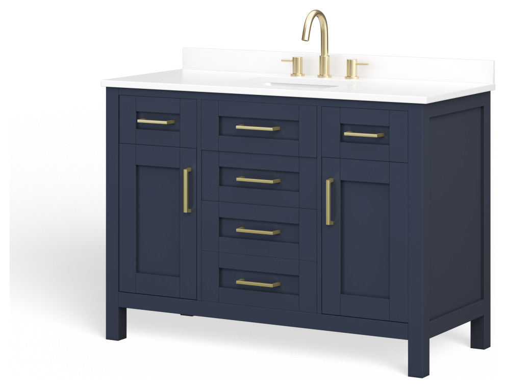 The Oswald Bathroom Vanity, Midnight Blue, 48", Single Sink, Freestanding