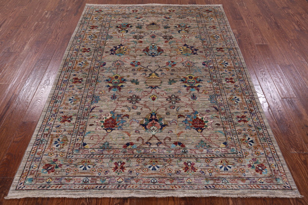 Persian Tabriz Hand Knotted Wool Rug 5' 8" X 7' 8" Q9812