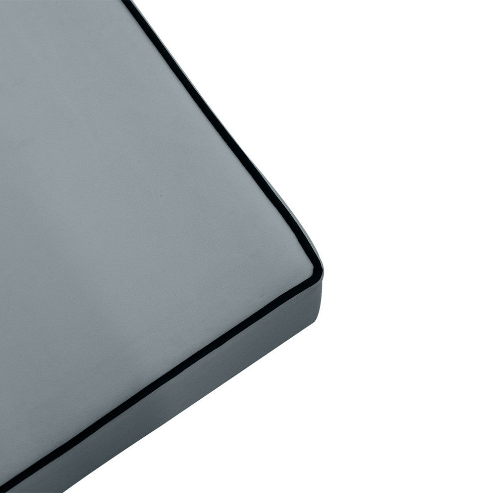 Contrast Pipe 8" Twin 75x39x8 Velvet Indoor Daybed Mattress |COVER ONLY|-AD347