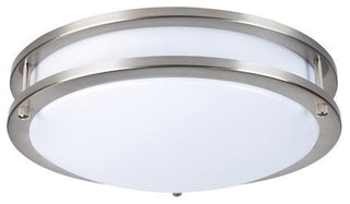Ripple 5000K LED Double Ring Dimmable Flush Mount in Brushed Nickel