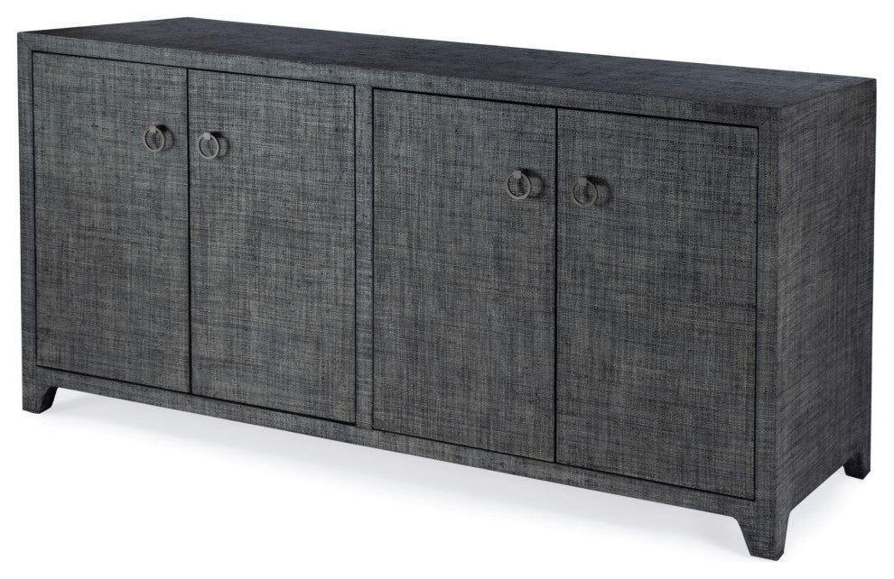Butler Specialty Company Bar Harbor Raffia 4 Door 70" Sideboard - Charcoal