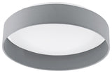 1x18W LED Ceiling Light, White Glass and Black Fabric Shade