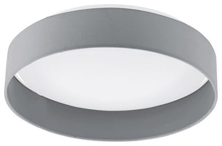 1x18W LED Ceiling Light, White Glass and Black Fabric Shade