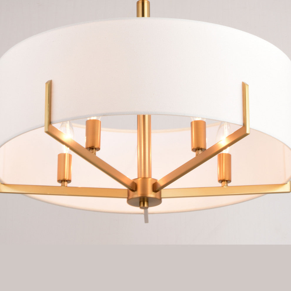 Surrey 22" 5 Light Chandelier Natural Brass
