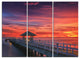 "Long Wooden Bridge and Colorful Sky" Metal Wall Art, 3 Panels, 36"x28"