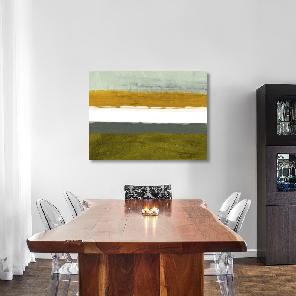 "Abstract Stripe Theme Yellow And White" Fine Art Print