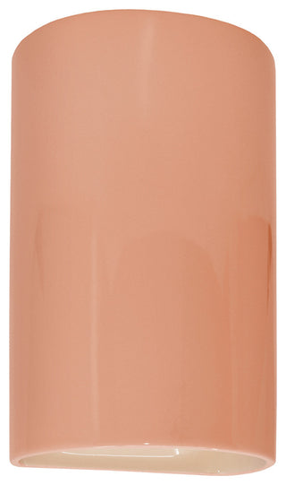 Ambiance Large Cylinder Wall Sconce, Closed, Gloss Blush, E26