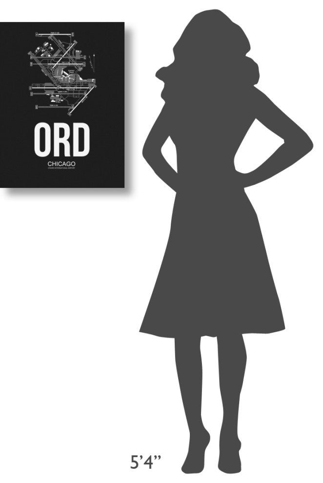 "ORD Chicago Airport Black" Fine Art Print