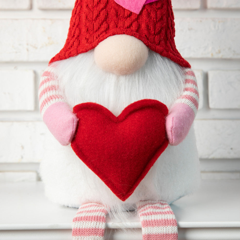 28.25'' Fabric Valentine's Gnome Shelf Sitter With Dangling Legs