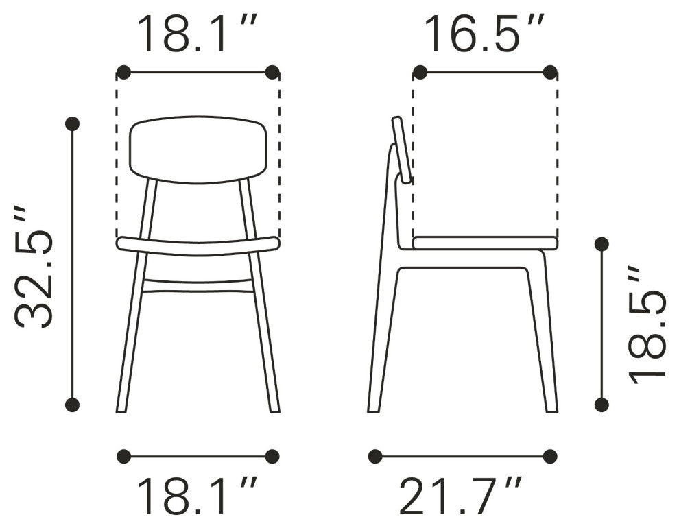 Dining Chair, Set of 2, Fabric, Wood, Gray, Walnut, Bar Kitchen Pub Bistro