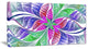 Flower like Fractal Stained Glass, Abstract Wall Art Canvas, 32x16