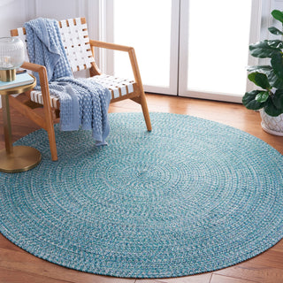 Safavieh Braided BRA201 Rug Machine-Washable, Teal/Green, 5' Round