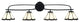 Cavella 4 Light Bath Bar, Matte Black Finish, 7" Pearl & Black Flair Art Glass