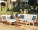 6-Piece Giva Outdoor Teak Sofa Set With Sunbrella Cushions Canvas Palm