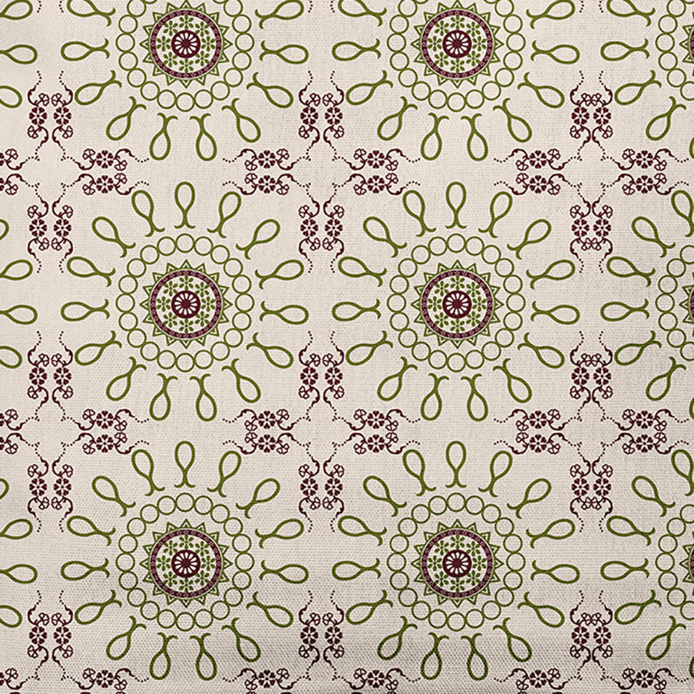 20" x 20" Sun Tile Indoor/Outdoor Polyester Throw Pillow, Olive