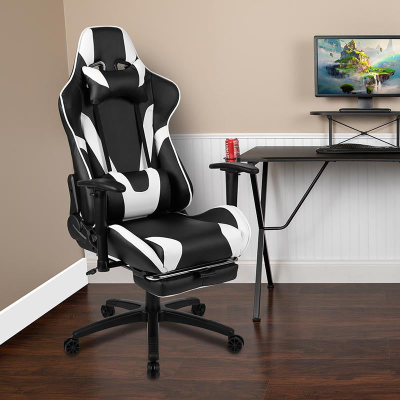 X30 Gaming Ergonomic Computer Chair w/Fully Reclining Back & Slide-Out Footrest,