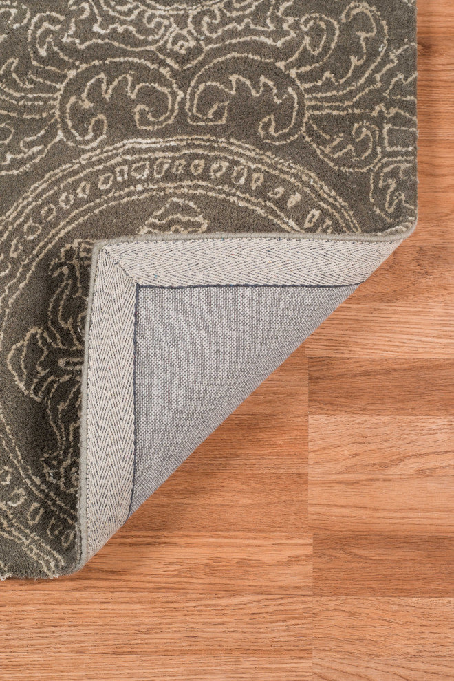 5" X8" X 0.5" Beige Wool Area Rug