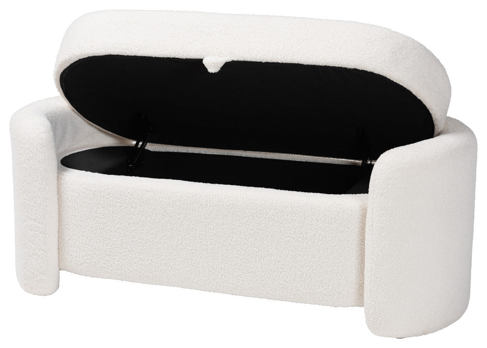 Aminah Boucle Storage Bench