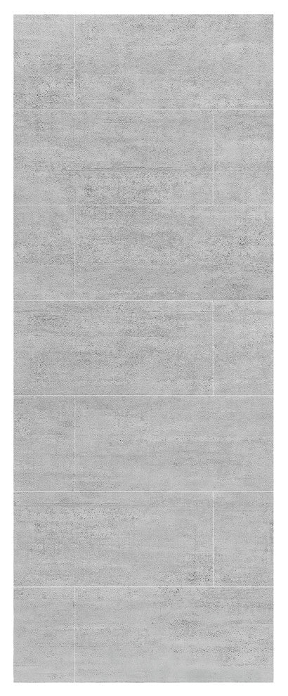 OVE Decors Misty 48x32" Solid Surface Corner Shower Wall, Gray Tiles