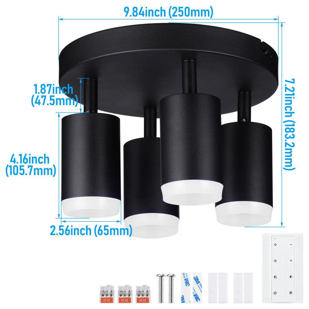 2 Pack LED Smart RGB Ceiling Spotlights Directionaland Dimmable