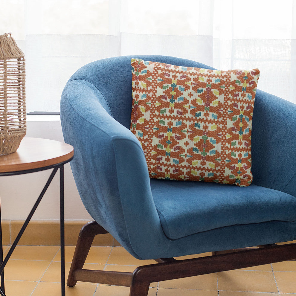 Plutus Multi-Color Morocco Damask Luxury Throw Pillow, 22"x22"