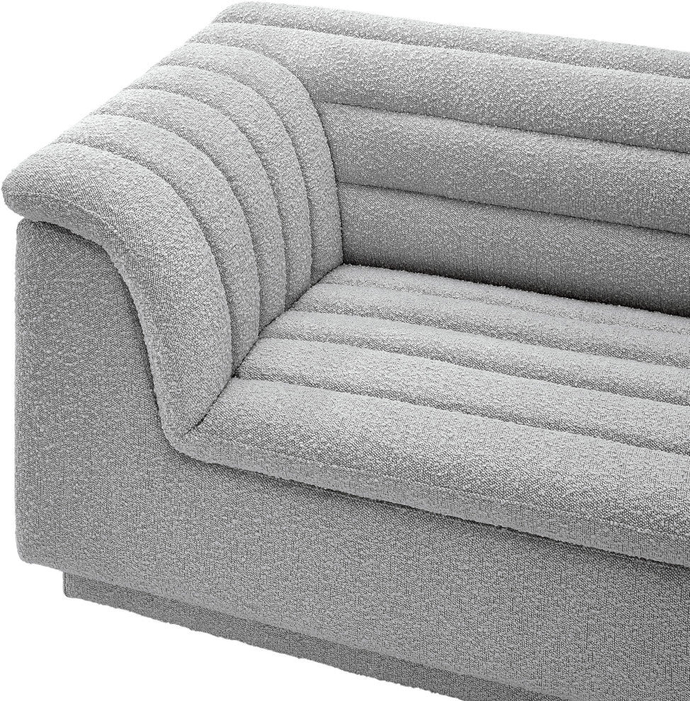 Cascade Upholstered Modular Sofa, Grey, Boucle Fabric, Straight Sofa