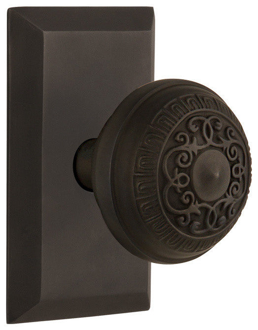 Studio Plate Passage Egg and Dart Door Knob, Oil Rubbed Bronze