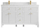 Sonoma 60 Double Sink Reeded Bathroom Vanity in White 1.5" Empira Quartz