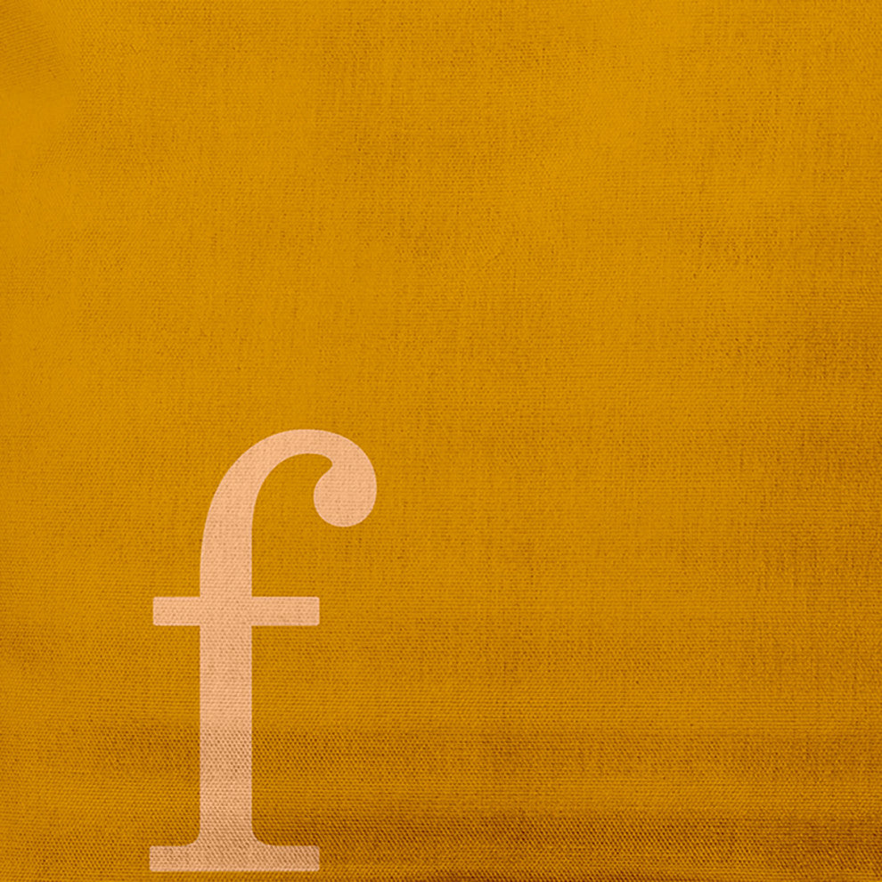 18" x 18" Modern Monogram Indoor/Outdoor Polyester Throw Pillow, Autumn Gold