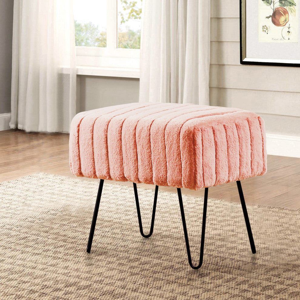 Serenta Super Mink Ottoman, Peach Echo, 19''x13''x17''