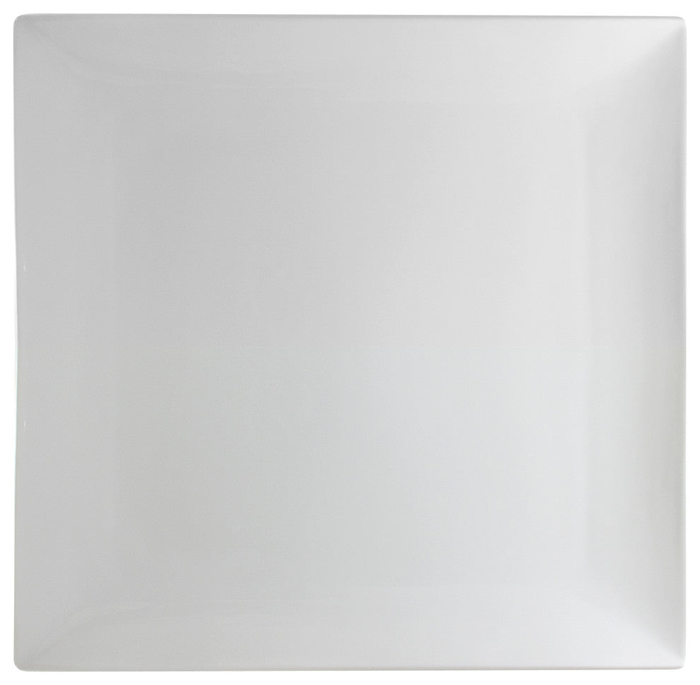 Whittier Coupe Squares Platter, White, 16''