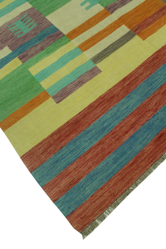 Winchester Kilim Siobhan Rust/Blue Rug, 6'6x9'8