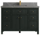 Sonoma 48 Single Sink Reeded Bath Vanity in Dark Forest Green 2" Piatra Gray