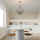 4-Light Slate Wood and Black Finish Geometric Cage Chandelier