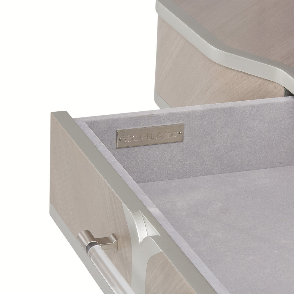 Lanterna Vanity With Mirror, Silver Mist