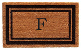 Black Border 24"x36" Monogram Doormat, Letter F