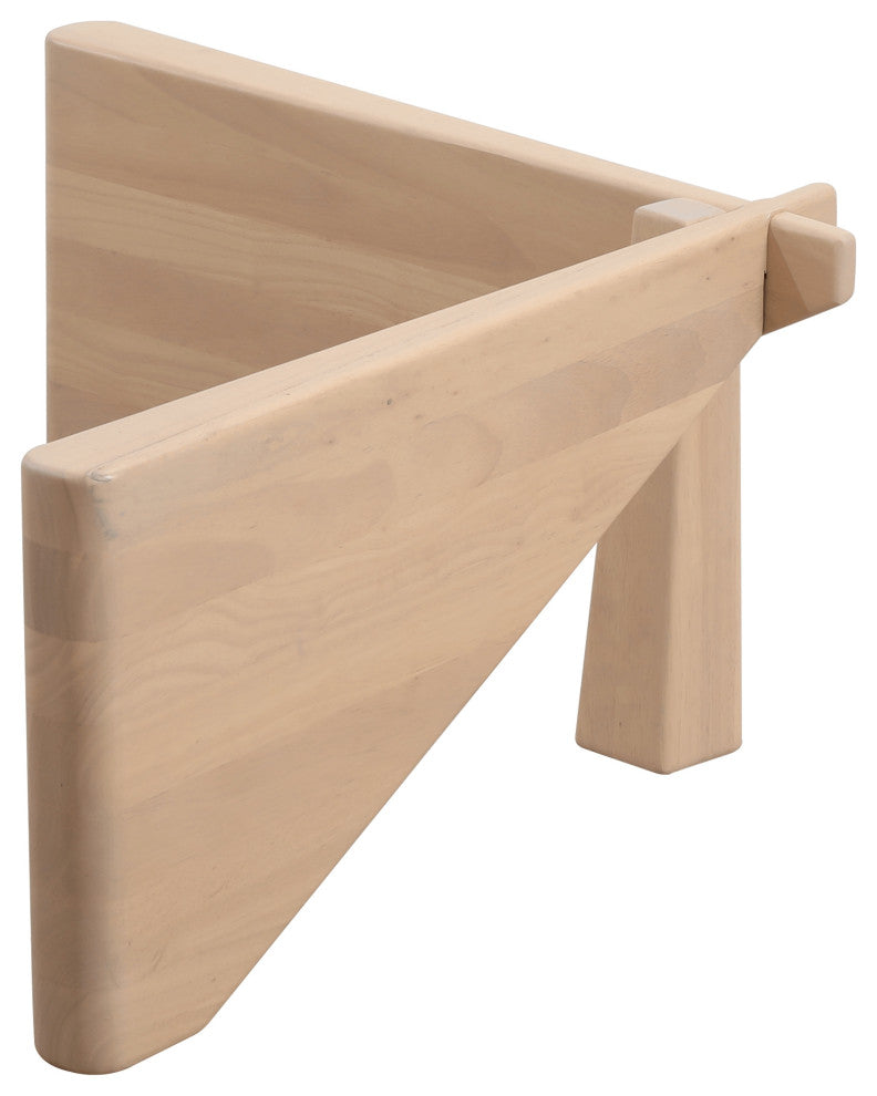 LeisureMod Imperial Interlocking Wooden Triangle Coffee Table Base, Natural Wood