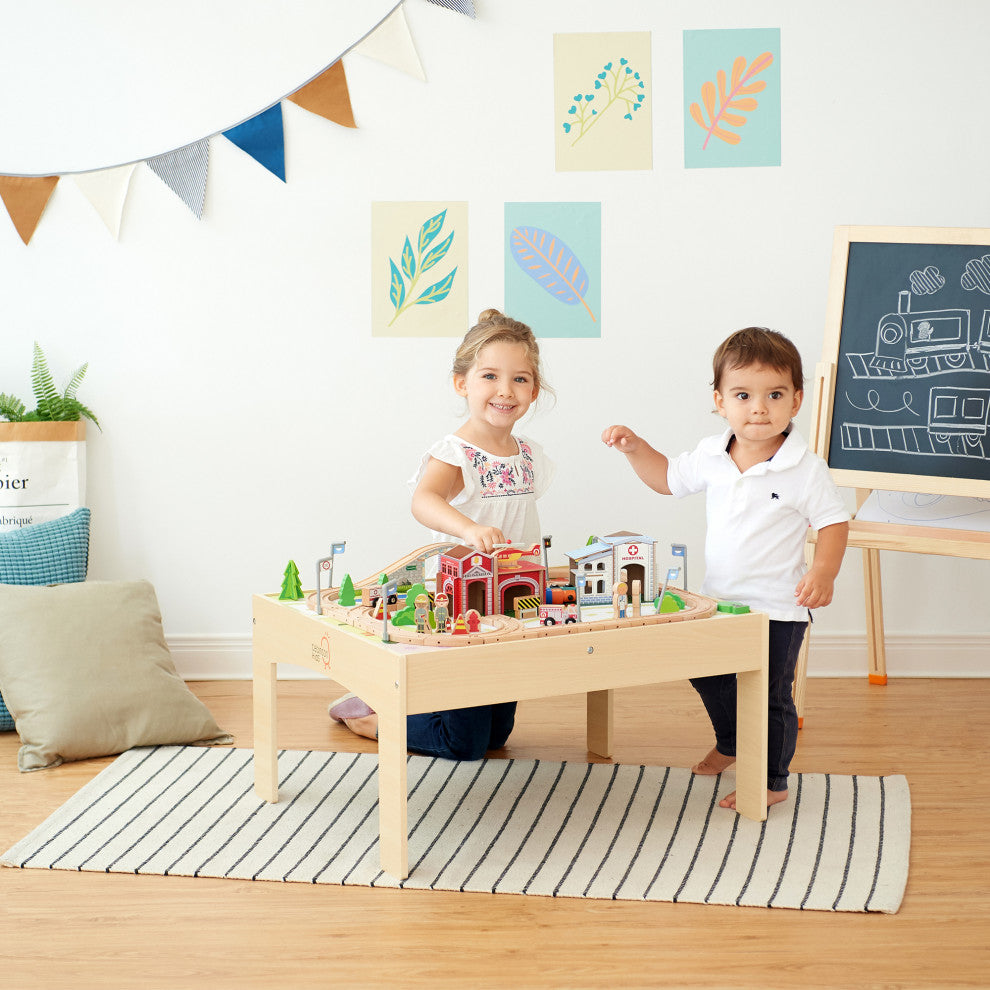 Preschool Toys Train and Table Set, 85 pcs