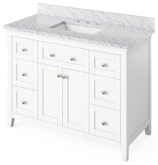 Jeffrey Alexander VKITCHA48 Chatham 48" - White / Calacatta Vienna Quartz Top