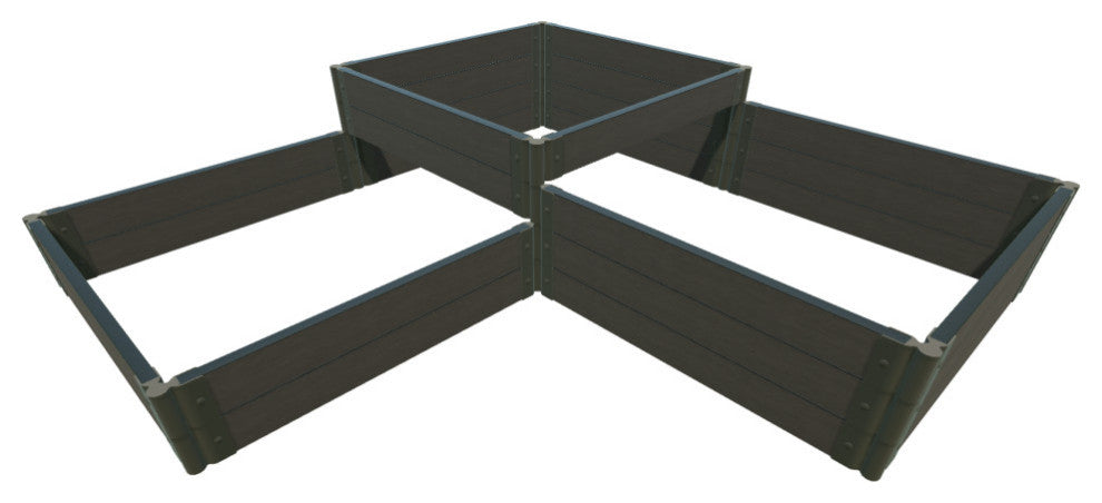 Weathered Wood 'Fort Knox' 8'x8'x22" Straight Corner Raised Garden Bed