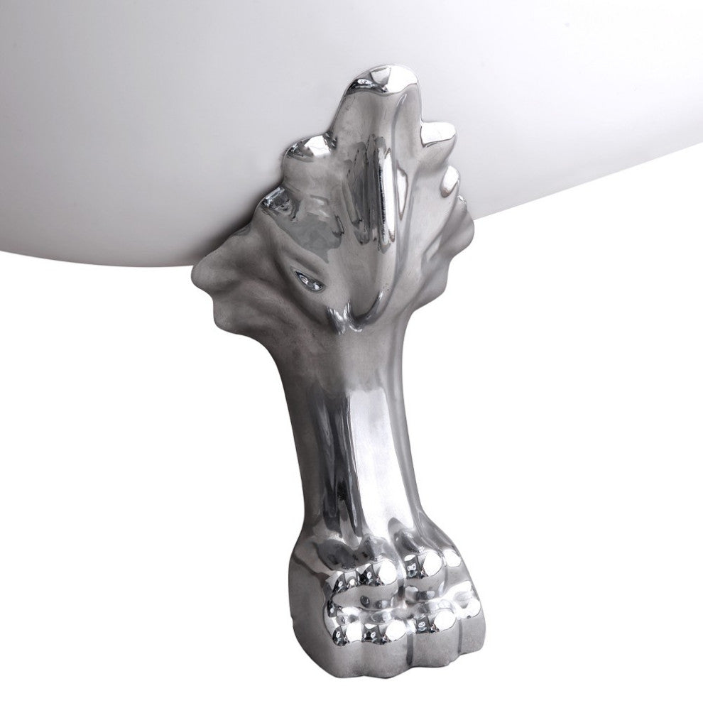 ARIEL 59" Acrylic Freestanding Bathtub Polished Chrome and Overflow Drain
