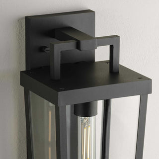 Tryon One-Light Black New Traditional Outdoor Wall Lantern, 7x7x18"