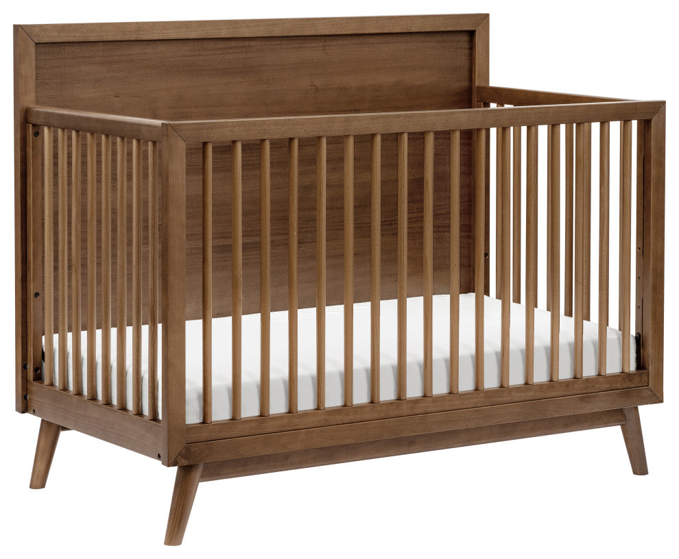Palma 4-in-1 Convertible Crib With Toddler Bed Conversion Kit, Natural Walnut