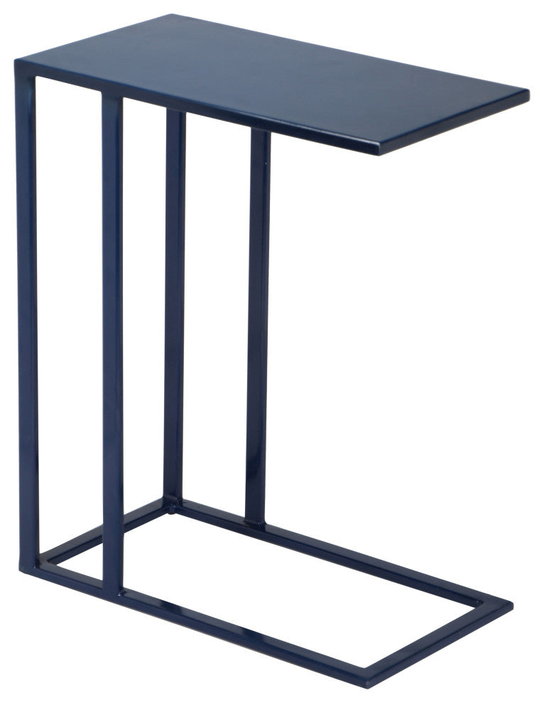 Elements, Tanu, C-Table Enamel Top End Table, Navy